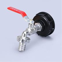 Robinet Cuve 1000l Recuperateur Eau De Pluie, Adaptateur Réservoir D'Eau Ibc 1/2' Double Pluie,robinet En Matériau Alliage Fabriqué Pp Filetage Gros 