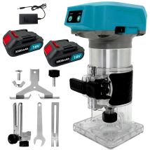 Routeurs, Défonceuse Sans Fil, Défonceuse Compacte À Main Sans Balais Pour Rainurage, Pince De Serrage 1/4", 6 Vitesses, + 2 Batterie 3,0 A + Chargeur