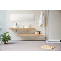 Sanycces Waschtisch für Aufsatzwaschbecken – Eiche – modernes Design – mattes Finish – glatte Oberfläche