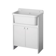 Negrari - Platzsparende Waschtischeinheit Aus Pvc Weiss 55x35 Cm Mod. Adele