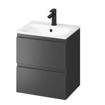 Moduo - Waschtisch Mit Unterschrank, 57x49x40 Cm, 2 Schubladen, Anthrazit S801-471-dsm - Cersanit