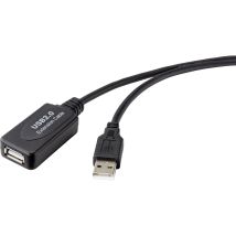 Renkforce Usb-kabel Usb 2.0 Usb-a Stecker, Usb-a Buchse 10.00 M Schwarz Aktiv Mit Signalverstärkung