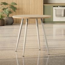 Mesa De Comedor / Cocina Corin 80x80x75 Cm Para 2 A 4 Personas Tablero En Melamina De 25 Mm Patas Metálicas Blancas Mog Casa