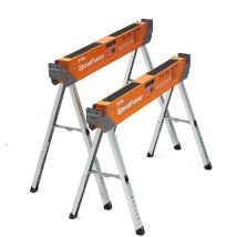 Pm-4550 Portabler Sägebock Speedhorse Xt, Höhenverstellbarer Tischständer Mit Klappbaren Beinen Und Metallplatte, 680 Kg, 2 Stk - Bora