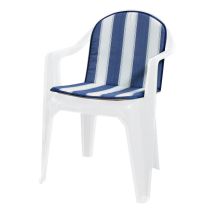 Kissen mit Rückenlehne 80x42 cm – 8 Stück – 60% Polyester, 40% Baumwolle – Blau gestreift