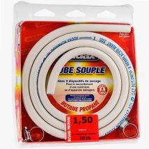 Gasschlauch mit Nippel – 6 mm Durchmesser – 1,5 m – PVC – 2 Schellen – entspricht europäischen Sicherheitsnormen