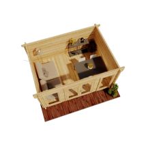 Alpholz Gartenhaus Atrium-f Gartenhaus Aus Holz In Pinie, Holzhaus Mit 70 Mm Wandstärke, Blockbohlenhaus Mit Montagematerial