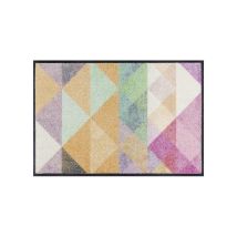 Dezenco - Tapis Salon Et Chambre 75x120 Multicolore Rectangle Tissé Motif Pastel Sanora