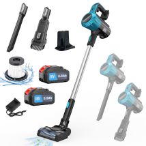 Aspirapolvere Portatile, 3 In 1 Senza Fili Senza Spazzole Aspirapolvere Portatile Leggero Per Tappeti, Peli Di Animali Con 2 Batterie Da 5,5 A + 