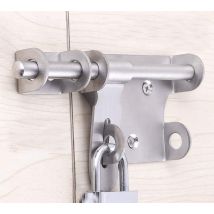 Lycxames - Cerradura De Puerta Con Pestillo Deslizante, Pestillo De Acero Inoxidable Con Orificio Para Candado Y Cierre De Seguridad Con Brida.