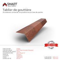 Bravo The Smart Solution - Tablier De Gouttière - Bac Acier - Tôle De Couverture - Toiture - Coloris Spanish Roof Andalusia L=1m, Épaisseur 0.50mm