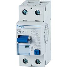 Interrupteur différentiel – 9134020 – Pôles = 2, Tension = 230 V, Courant = 40 A, Différentiel = 0,03 A – Doepke