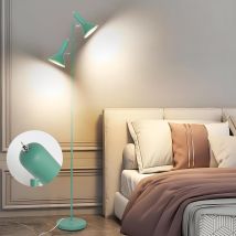 Amdelne Lampadaire Avec Lampe De Lecture 171cm-vert,2x E27,max.60w-métal Lampe Sur Pied Pour Salon Bureau [sans Ampoule]