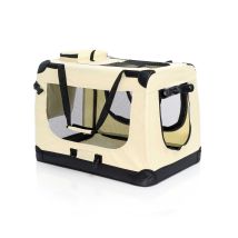 Fudajo Trasportino Pieghevole Beige Per Animali Domestici Taglia L (70x52x50cm), Maniglia, Copertina
