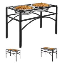 Mornon Raised Dog Bowls Elevated Pet Feeder With Two Stainless Steel Bowls Water Food Feeding Bowls Elevated Pet Feeder Dishes (l)