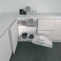 Kit De Ferrure Pour Meuble D'Angle Largeur 450 Mm - Combi's 845b45 Titanium - 2 Étagères - Gauche - Inoxa Srl