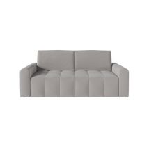 Canapé Silvio Convertible Express 3 Places Couchage 140x190cm - Matelas 13cm Tissu - Gris Clair