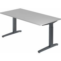 Bümö Design Schreibtisch "xb-serie" Höhenverstellbar, Tischplatte 160 X 80 Cm In Grau, Gestell In Graphit