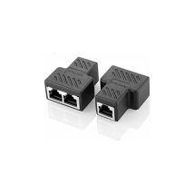 Rosemary - Adattatore Per Connettori Splitter Rj45 Da 1 A 2, Accoppiatore Splitter Ethernet A Doppia Presa, Interfaccia Hub, Contatto, Spina Modulare,
