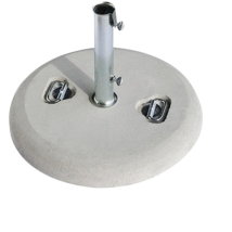 Lifeingarden - Base Ronde Cementi Vibrati Florida Pour Parasol De Jardin 55 Cm En Be'ton Blanc Avec Poigne'es Et Tube Galvanise' 5,2 Cm Inclus