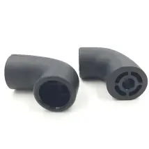 Coppia terminali neri tubo D20 – Tecnopolimero rinforzato con fibre di vetro – Compatibile con tubi in acciaio e alluminio