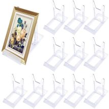 12 Pcs Support De Présentation En Acrylique Transparent, Chevalets En Plastique Présentoirs Réglable, Supports De Cartes, Mini Chevalets Et Support 