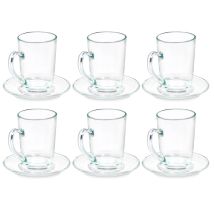 Cappuccino-tassen Aus Glas Mit Untertassen, 200 Ml, 6er-set