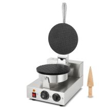 Vertes - Waffeleisen, Hörncheneisen Für Eiswaffeln, 24 Stück Pro Std., Kegel Inkl., Regelbar 0°-300°c, Timer, Teflonbeschichtet, Gusseisen 