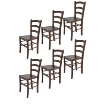 T M C S - Tommychairs Set 6 Sillas Venice En Madera De Haya Color Nuez