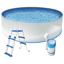 Steinbach – Piscine Hors Sol En Acier Ø 350 X 90 Cm – Paroi Renforcée – Système De Filtration 1700 L/h – Échelle De Sécurité Incluse