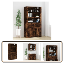 Vidaxl - Buffet Haut Chêne Fumé Bois D'Ingénierie - Buffet Design - Buffet Moderne - Buffet En Bois - Buffet Rangement - Buffet Mural