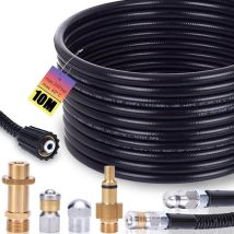 Kit De Tuyau De Nettoyage De Canalisations 10 M, 200 Bar Avec Adaptateur M22, Buses Rigides + Rotatives Pour K2, K3, K4, K5, K6, K7 & Lavor Kit 