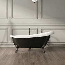 Rogier&mothes - Bañera Con Patas Richmond Negra 171 Cm Patas León Cobre Envejecido