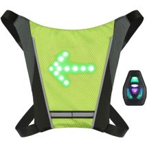 Led Turn Signal Bike Pack Usb Rechargeable Reflective Vest Direction Indicator Backpack Safety Led Backpack Wireless Remote Control Bike Bag Sports 