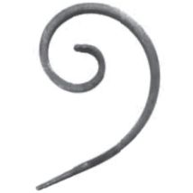 Riccio A Spina Di Pesce - Altezza 100mm Larghezza 65mm Piatto 16x6mm - Ferro Battuto - Saldatura