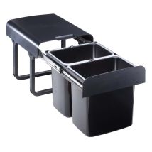 Victory - Quellmalz Einbau-abfallsammler Ekko.20 - 32 Liter (2x16 Liter), Schwarz, Ab 40er Schrankbreite, Mit Vollauszug