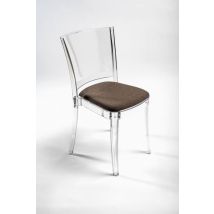 Sedia Trasparente Con Cuscino Imbottita Lucienne - Tessuto Trevira Canvas Colore Cuscino Talpa