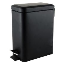 Beldray La041173blkfeu7 Pattumiera A Pedale Per Bagno, Rettangolare, Con Coperchio A Chiusura Rallentata, Rifiuti Per Cucina/camera Da Letto/ufficio, 