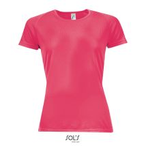 Camiseta De Mujer Mangas Raglán Sol's Sporty Women Xs Neón Coral
