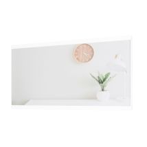 Mirakemueble - Espejo Alice Para Pared De Melamina En Color Blanco Con Moldura Y Herraje Incluido 97x51x2 Cm