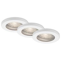 Di-ka Led Einbauleuchte Kowali 3er Set Weiß Ø 8,5 Cm 4,7w, Warmweiß Einbauleuchte