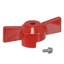 Flügelgriff rot für Kugelhahn – Aluminium – 60mm – SW 7