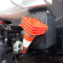 Cône de signalisation – Porte-cônes de signalisation pour camion – Acier inox – 28x14x21 cm – SOLTEC SRL