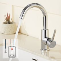 Lonheo - Niederdruck Wasserhahn Bad, 360° Drehbare Waschtischarmatur Bad, Waschbecken Armatur Mit Hohem Auslauf, Mischbatterie Für Badezimmer, Chrom