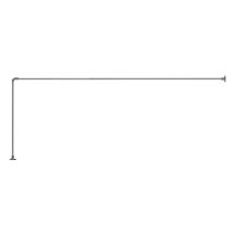 Ad103000 - Bastone Telescopico Per Tende Doccia A Forma Di L, Argento, 74 X 140/260 Cm - Croydex