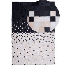 Teppich Erfelek Schwarz 140 X 200 Cm Echtleder