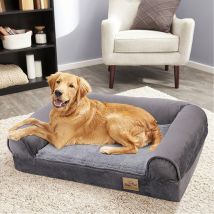 Bingo Paw - Bingopaw Traditional Large Dog Bed Pet Cuddler Couch Lounger Removable Cover - Grey - Size Xl