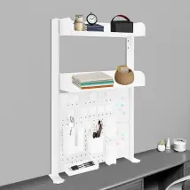 Mensola Da Scrivania A 2 Livelli, Libreria Da Scrivania, Organizer Da Scrivania Multifunzionale Con Clip Per Postazione Di Lavoro, Accessori Per 