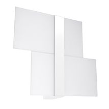 LEDBOX – Massimo Wall Lamp – Modern White Steel & Glass Design – G9 Socket – 39cm x 6cm x 28cm – Ideal for Living Room & Hallway