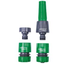 Ribitech – Kit de riego Acquapro con lanza de riego y accesorios – Conexión de 12-15 mm – Riego eficiente y ergonómico